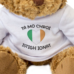 TÁ MO CHROÍ ISTIGH IONAT (IRISH FLAG) - Teddy Bear - I Love You - Gift Present