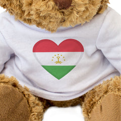 TAJIKISTAN FLAG HEART - Teddy Bear - Cute Cuddly Soft - Tajik Gift Present