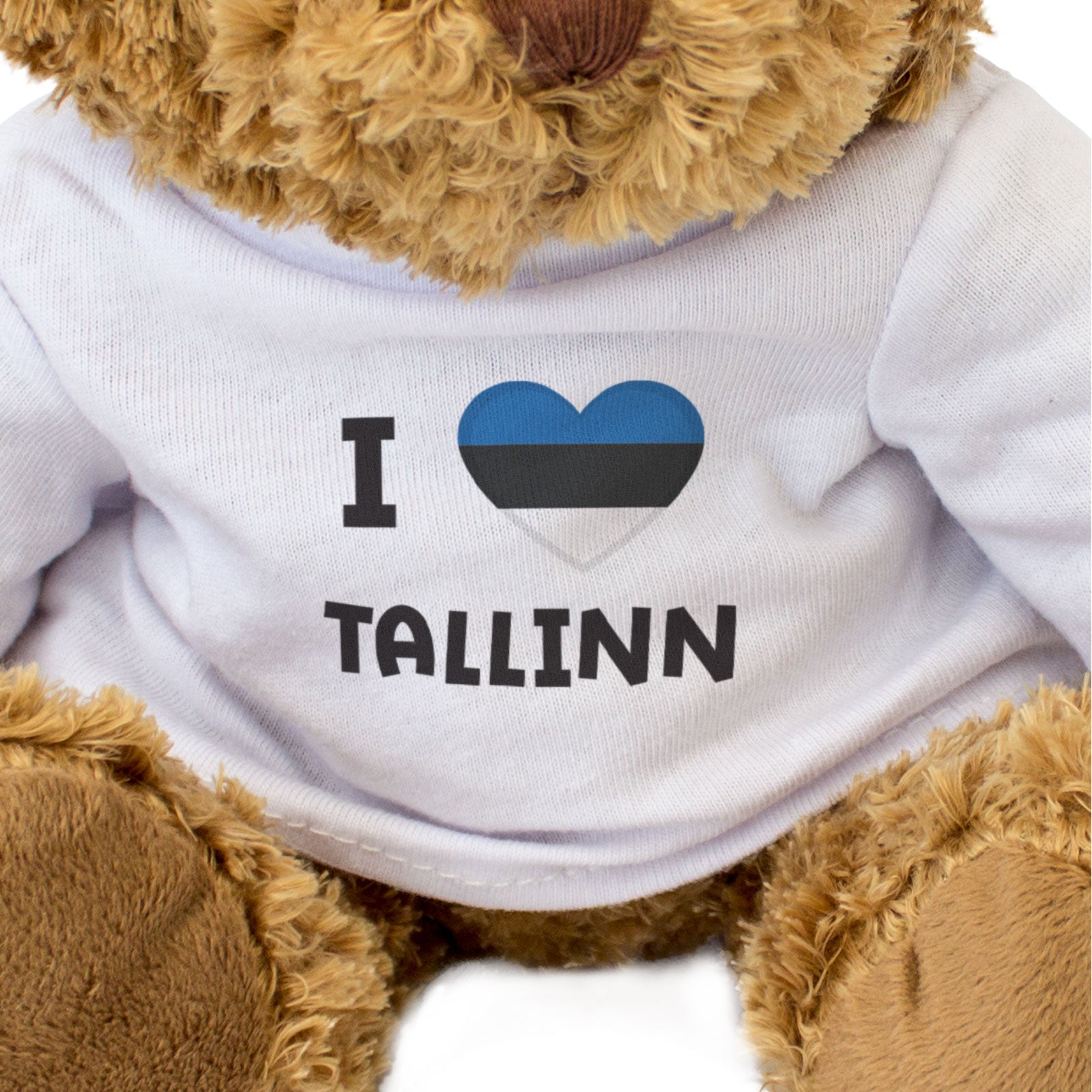 I LOVE TALLINN (ESTONIA FLAG) - Teddy Bear - Cute Cuddly - Gift Present