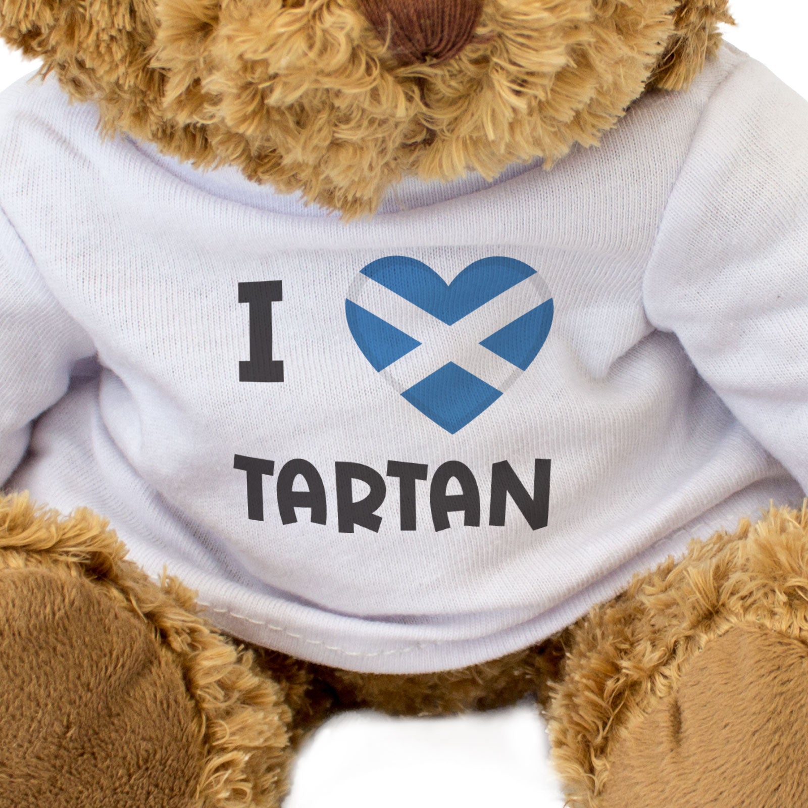 I LOVE TARTAN (SCOTLAND FLAG) - Teddy Bear - Cute Funny Souvenir Gift Present