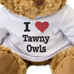 I LOVE TAWNY OWLS - Teddy Bear - Cute Cuddly Soft Adorable - Gift Present