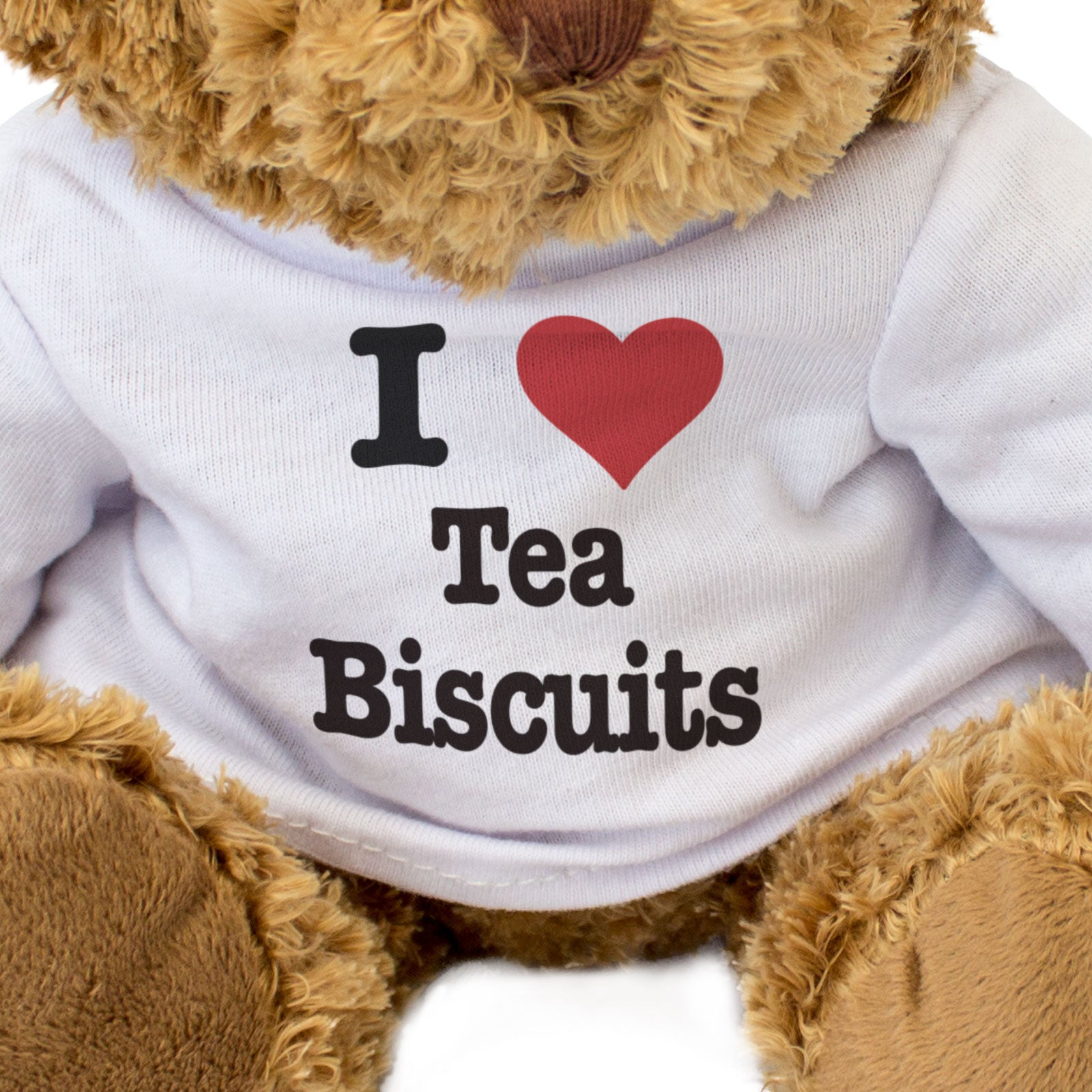I LOVE TEA BISCUITS - Teddy Bear - Cute Cuddly Soft Adorable - Gift Present
