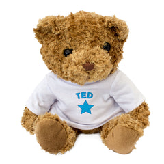 TED (BLUE STAR) - Teddy Bear - Cute Cuddly Soft Adorable - Funny Gift Present