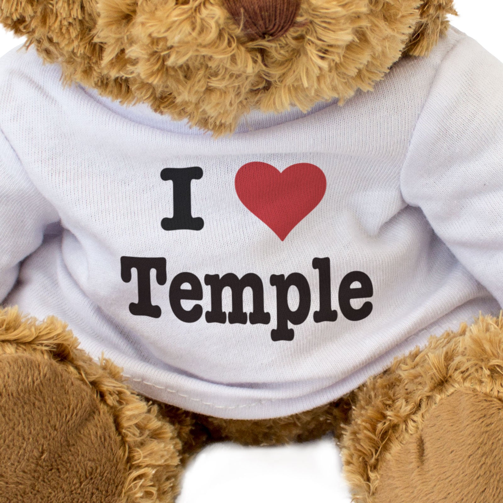 I LOVE TEMPLE - Teddy Bear - Cute Cuddly Soft Adorable - Gift Present