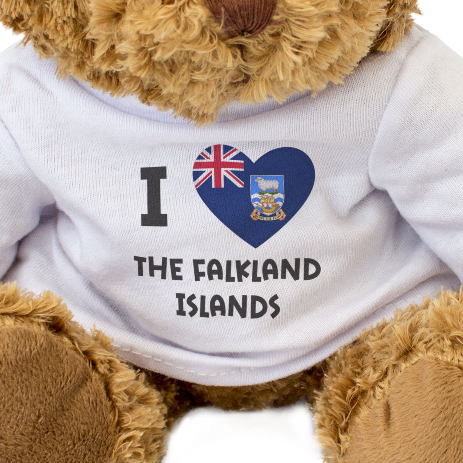 I LOVE THE FALKLAND ISLANDS FLAG - Teddy Bear - Cute Funny British Gift Present
