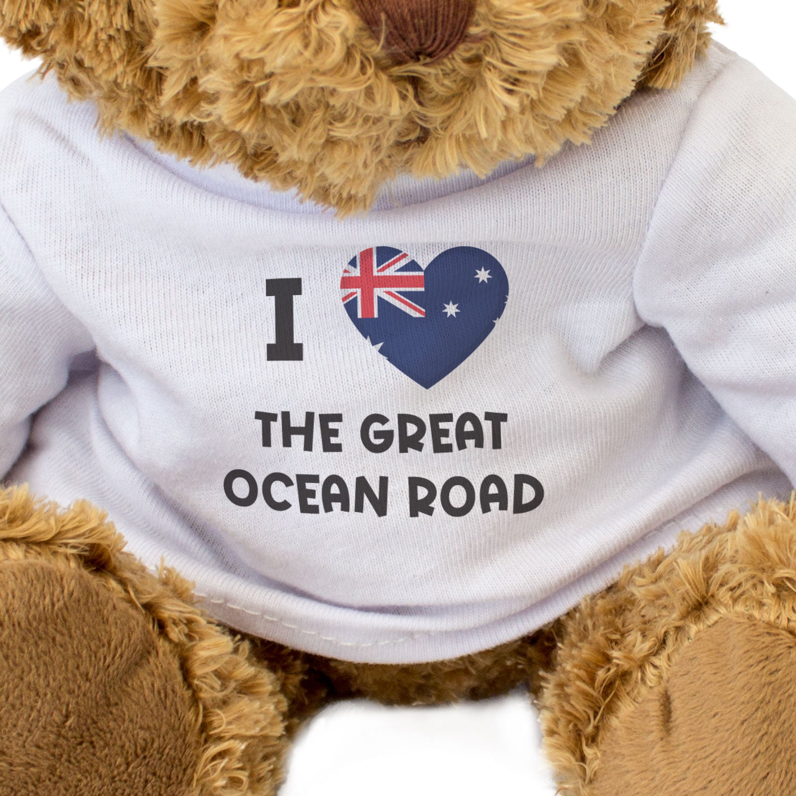 I LOVE THE GREAT OCEAN ROAD (AUSTRALIA FLAG) - Teddy Bear Souvenir Gift Present