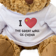 I LOVE THE GREAT WALL OF CHINA (CHINA FLAG) - Teddy Bear - Souvenir Gift Present