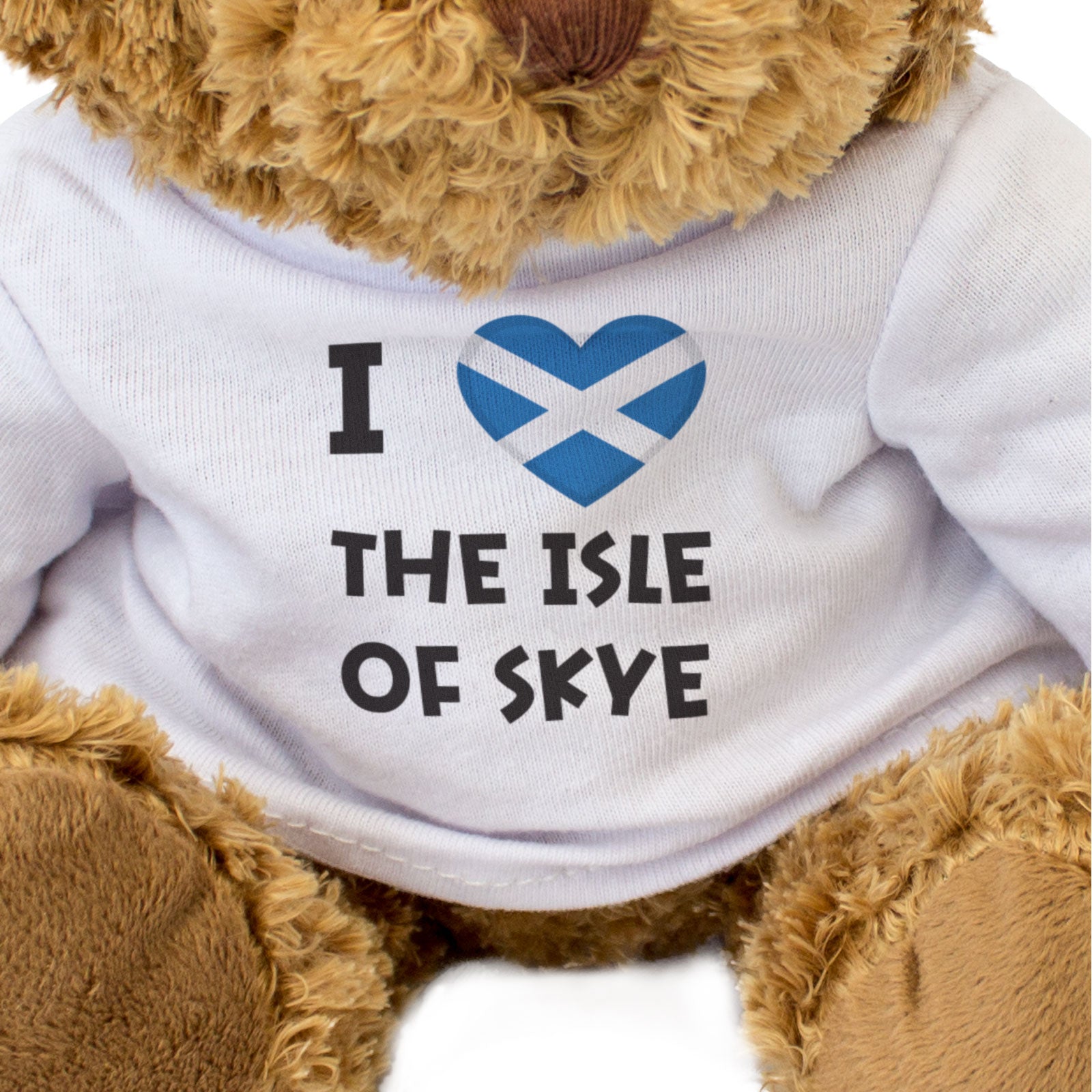 I LOVE THE ISLE OF SKYE (SCOTLAND FLAG) - Teddy Bear - Funny Gift Present