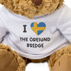 I LOVE THE ÖRESUND BRIDGE (SWEDEN FLAG) - Teddy Bear - Cute Funny Gift Present