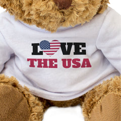 LOVE THE USA (FLAG HEART) - Teddy Bear - Cute Funny - Souvenir Gift Present