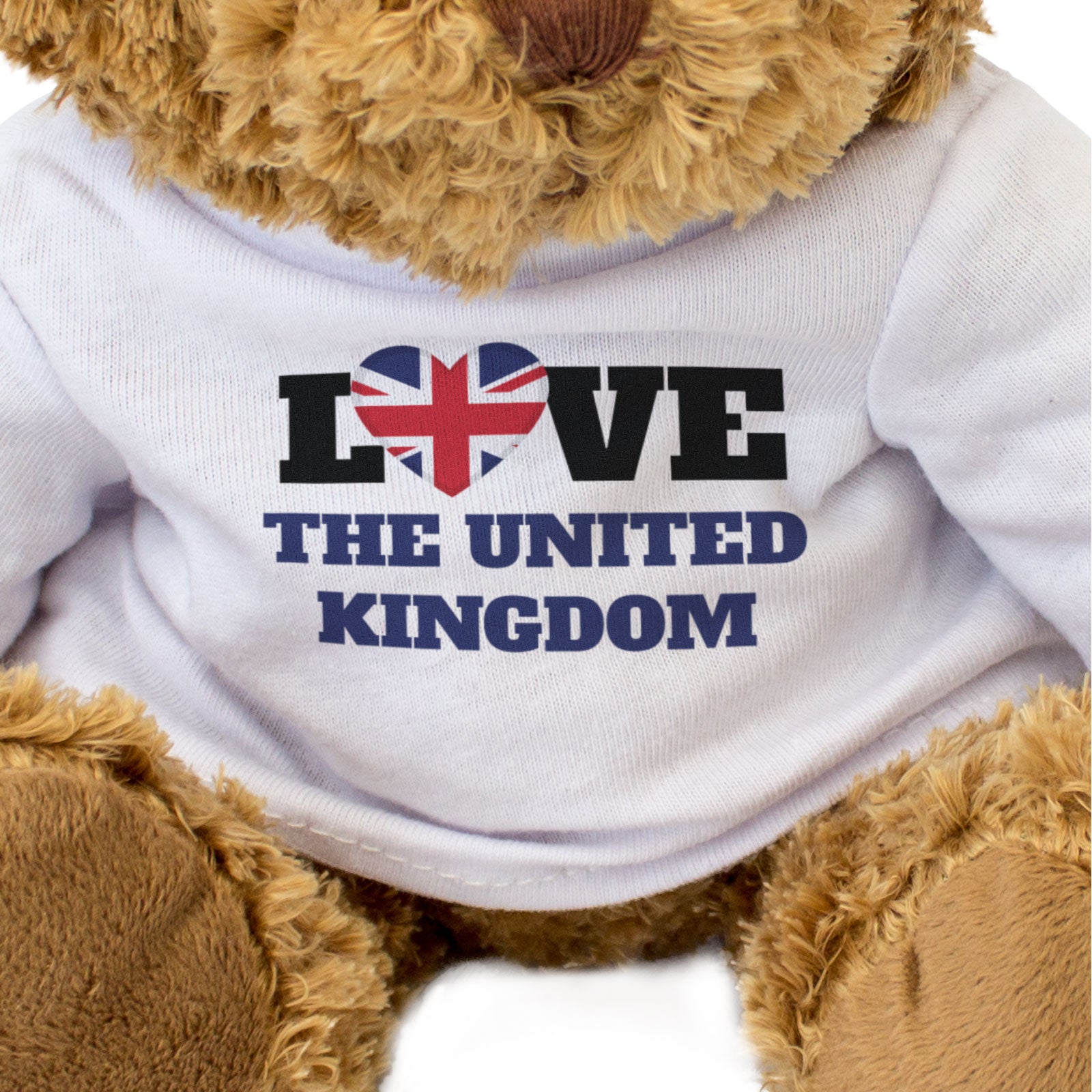 LOVE THE UNITED KINGDOM (FLAG HEART) - Teddy Bear - Funny Souvenir Gift Present