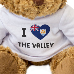 I LOVE THE VALLEY (ANGUILLA FLAG) - Teddy Bear - Funny Souvenir Gift Present