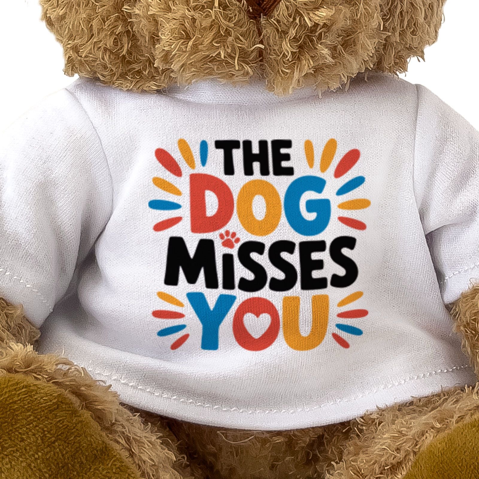 THE DOG MISSES YOU - Teddy Bear - Cute Cuddly Soft - Funny Gift Present