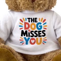 THE DOG MISSES YOU - Teddy Bear - Cute Cuddly Soft - Funny Gift Present