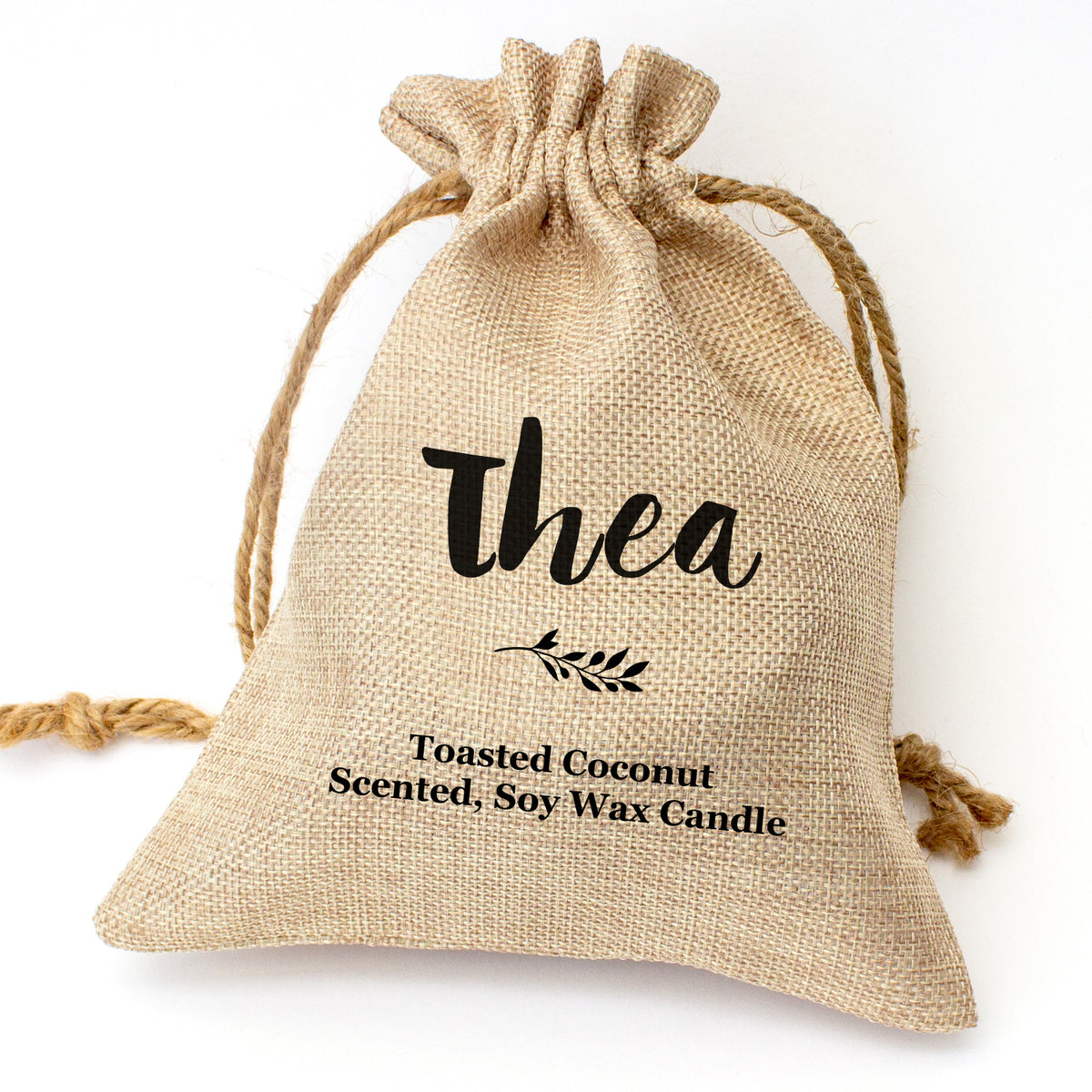 Thea personalised toasted coconut candle gift set