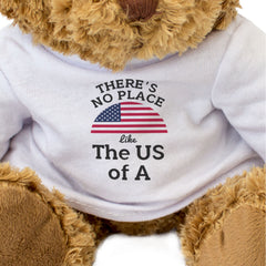 THERE'S NO PLACE LIKE THE US OF A - Teddy Bear - Cute Cuddly Soft - Gift Present