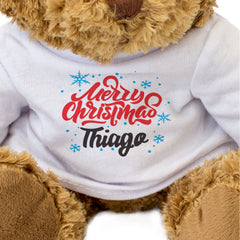 MERRY CHRISTMAS THIAGO - Teddy Bear - Cute Cuddly Soft - Funny Gift Present