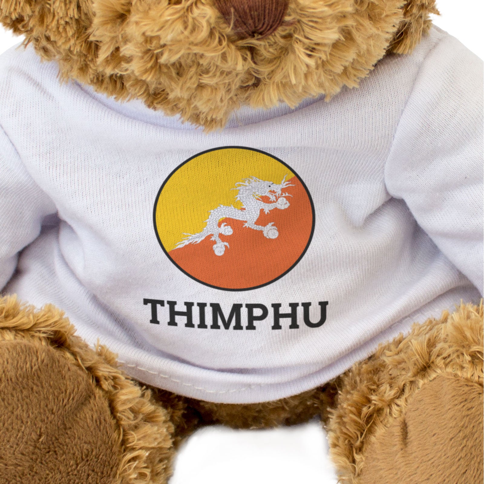 THIMPHU (BHUTAN FLAG ROUNDEL) - Teddy Bear - Funny Souvenir Gift Present