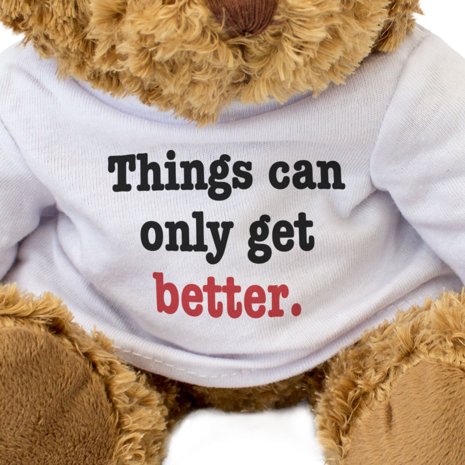 THINGS CAN ONLY GET BETTER - Teddy Bear - Cute Cuddly - Supportive Gift Present