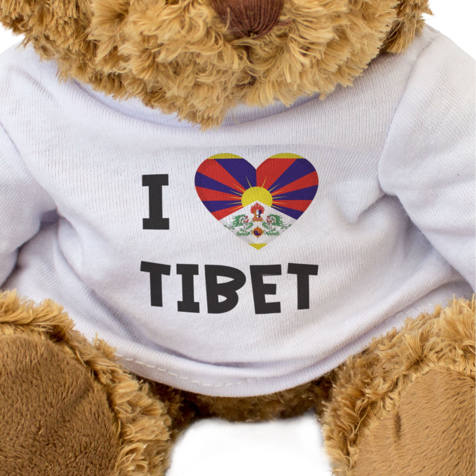 I LOVE TIBET FLAG - Teddy Bear - Cute Cuddly Soft Adorable - Gift Present