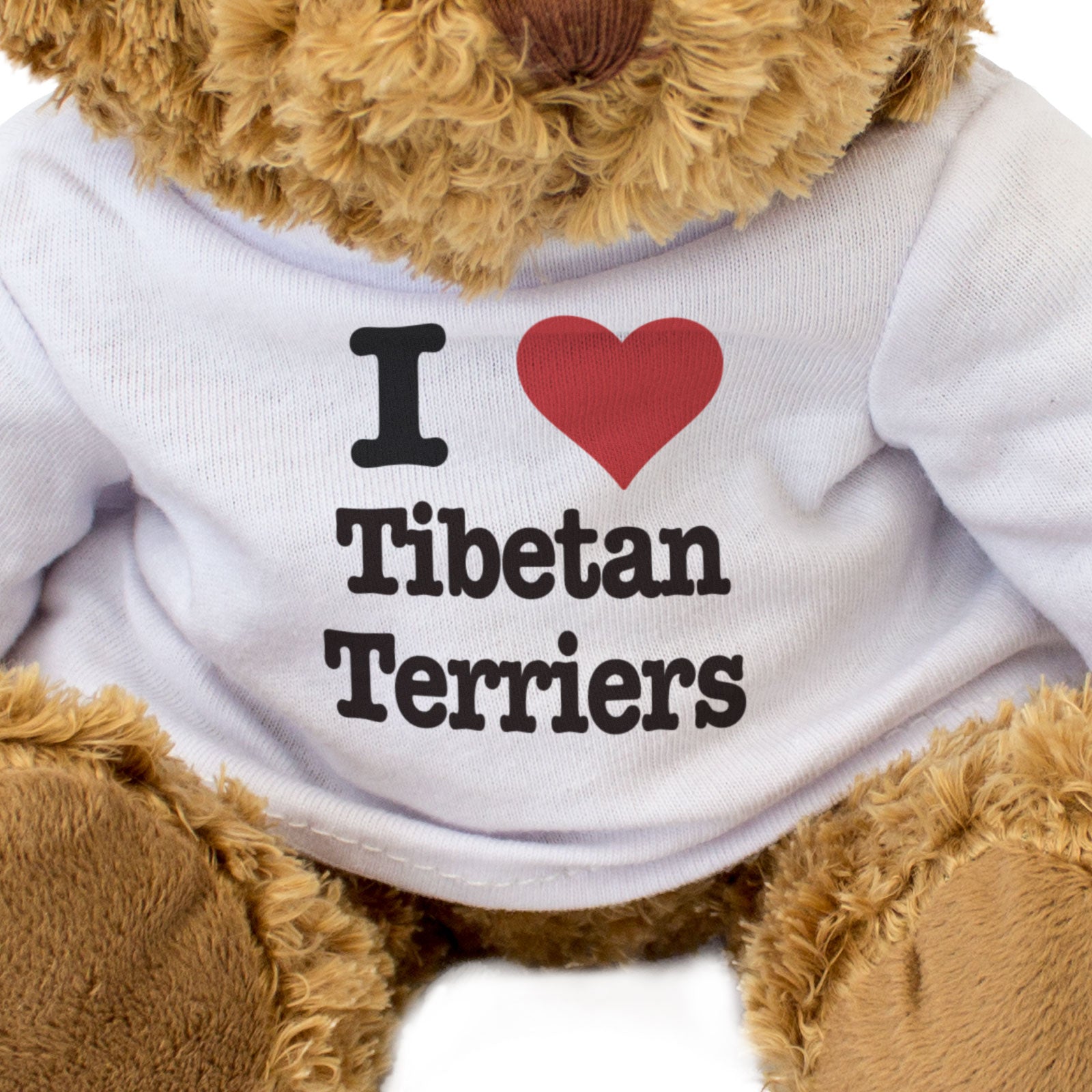 I LOVE TIBETAN TERRIERS - Teddy Bear - Cute Cuddly Soft Adorable - Gift Present