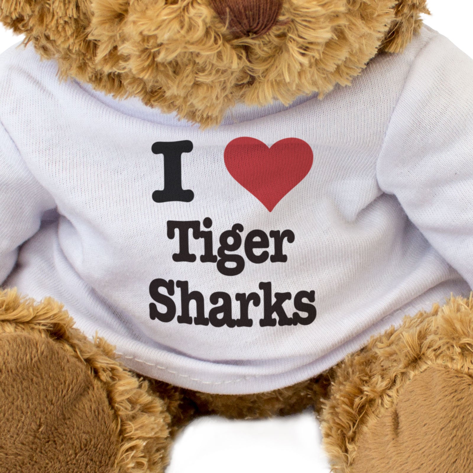 I LOVE TIGER SHARKS - Teddy Bear - Cute Cuddly Soft Adorable - Gift Present