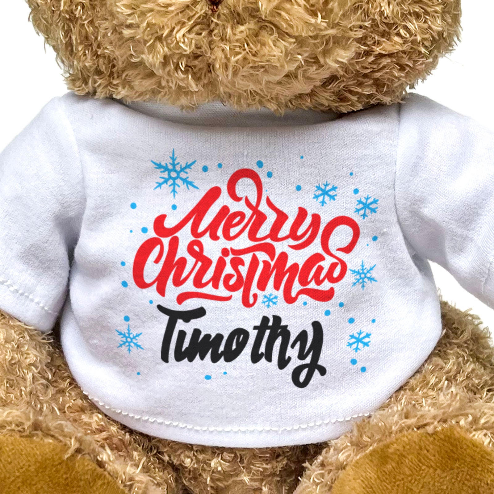 MERRY CHRISTMAS TIMOTHY - Teddy Bear - Cute Cuddly - Funny Xmas Gift Present