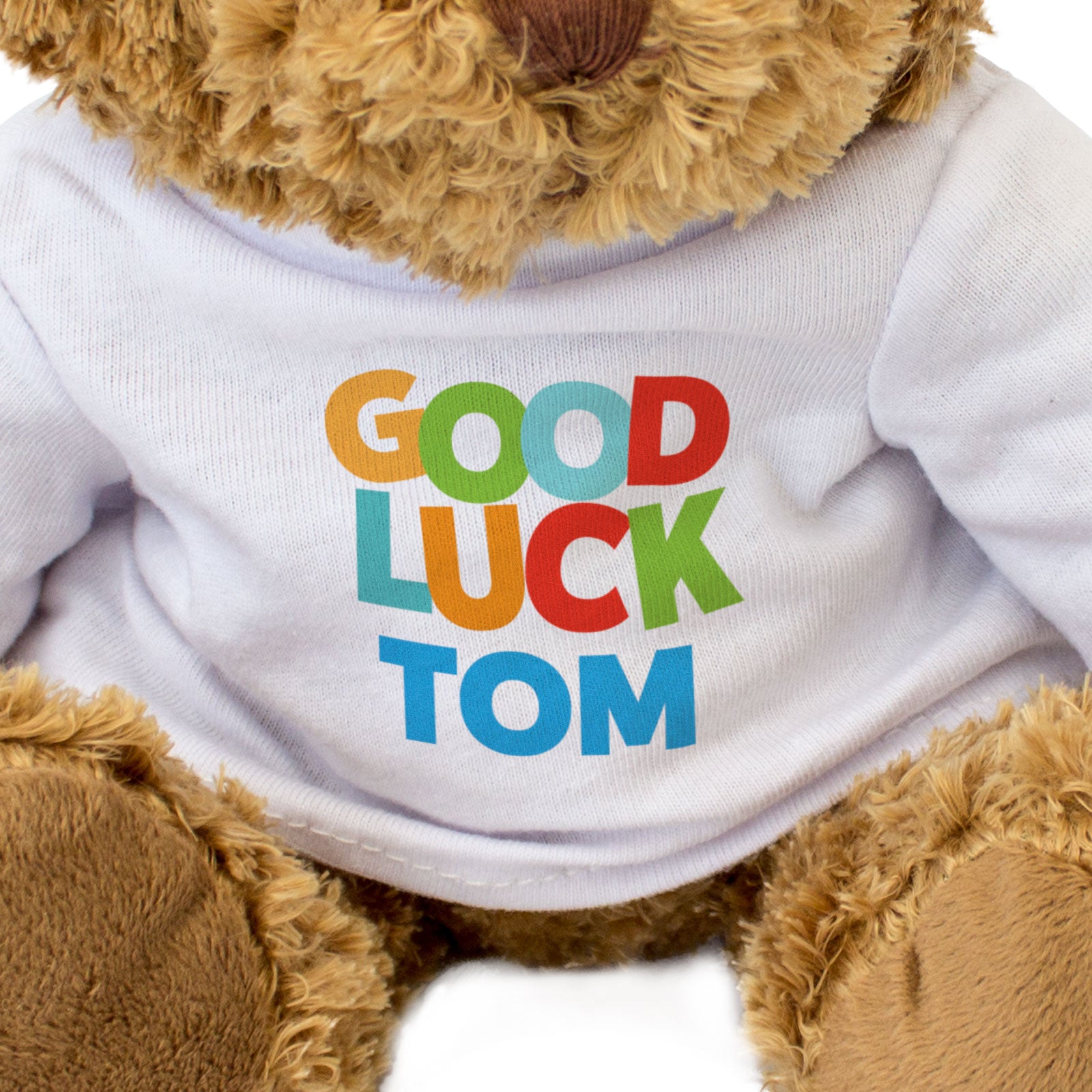 GOOD LUCK TOM - Teddy Bear - Cute Cuddly Soft Adorable - Funny Gift Present