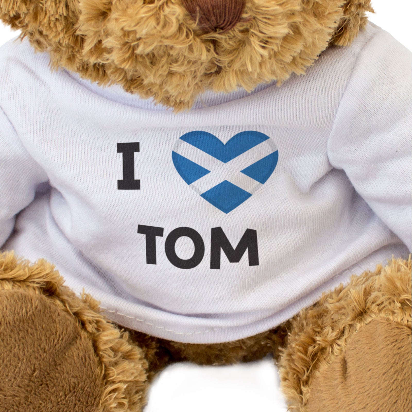 I LOVE TOM (SCOTLAND FLAG) - Teddy Bear - Cute - Funny Scottish Gift Present