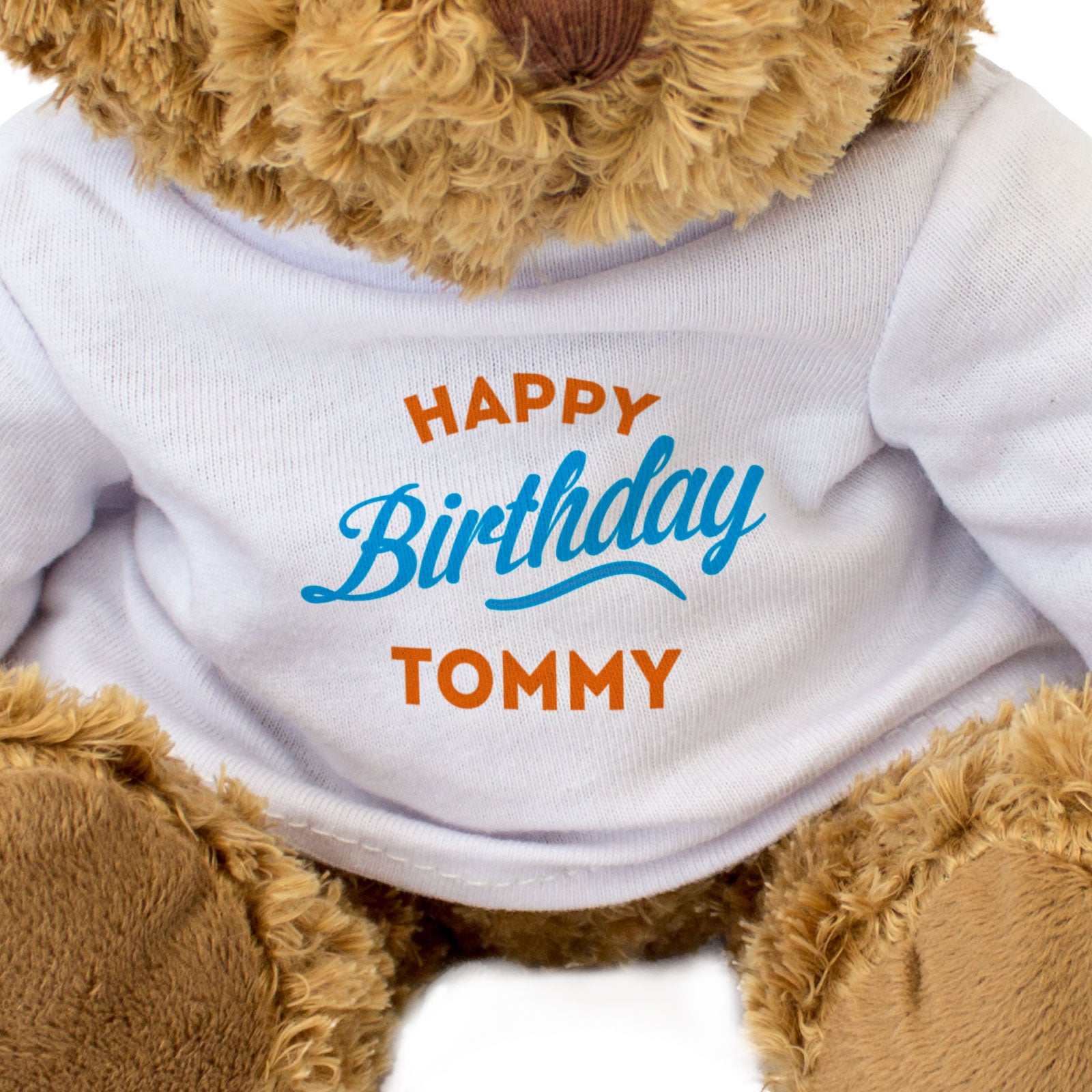 HAPPY BIRTHDAY TOMMY - Teddy Bear - Cute Cuddly Soft - Funny Gift Present