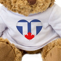 TORONTO CITY FLAG HEART - Teddy Bear - Cute Cuddly Soft - Canada Gift Present