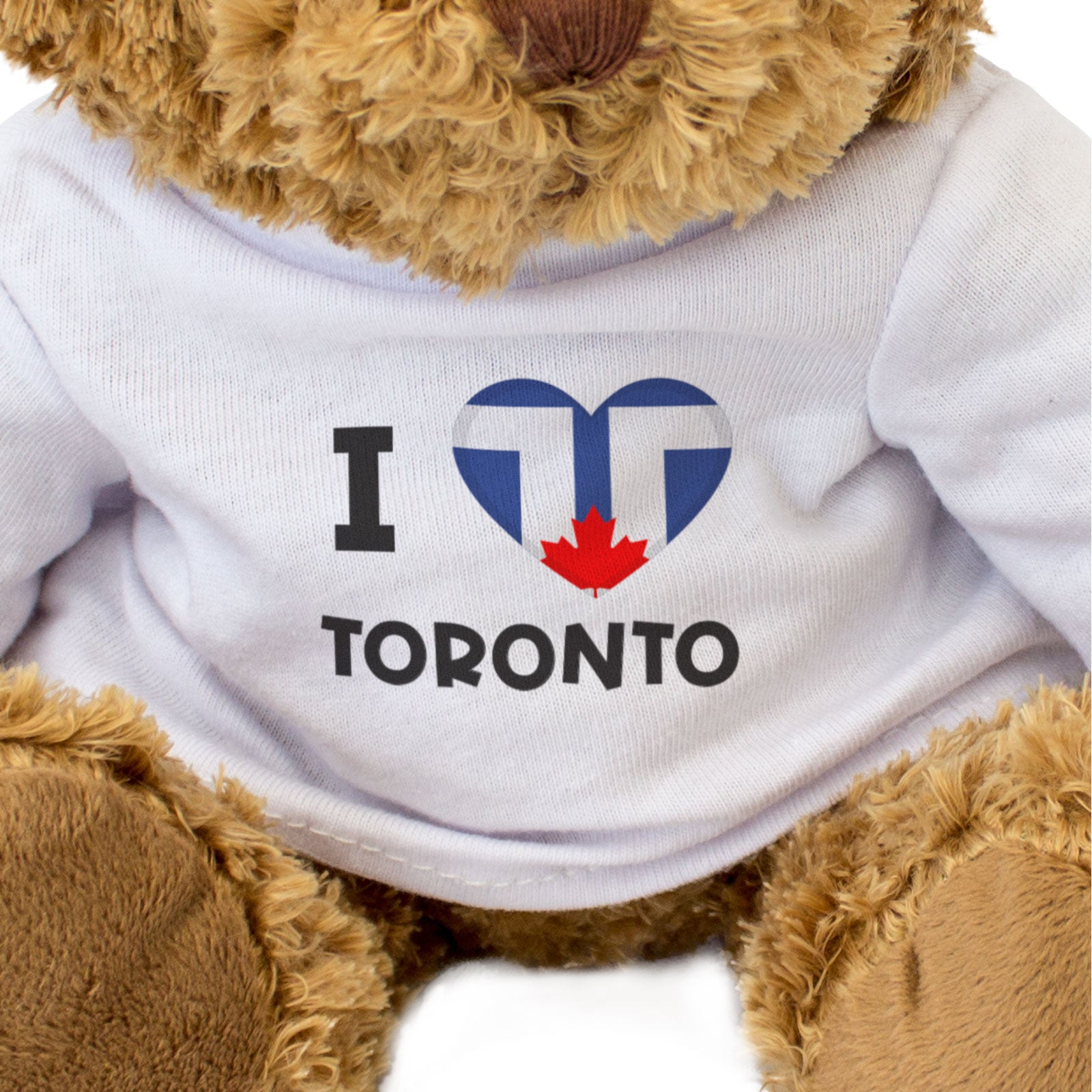 I LOVE TORONTO FLAG - Teddy Bear - Cute Cuddly Soft - Canada Gift Present