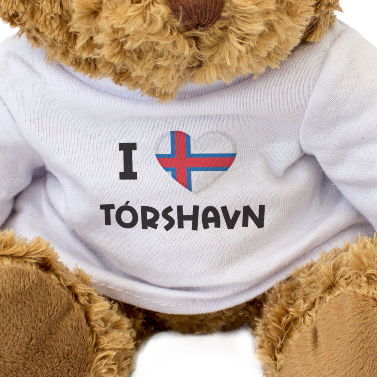 I LOVE TÓRSHAVN (FAROE ISLANDS FLAG) - Teddy Bear - Cute Cuddly - Gift Present
