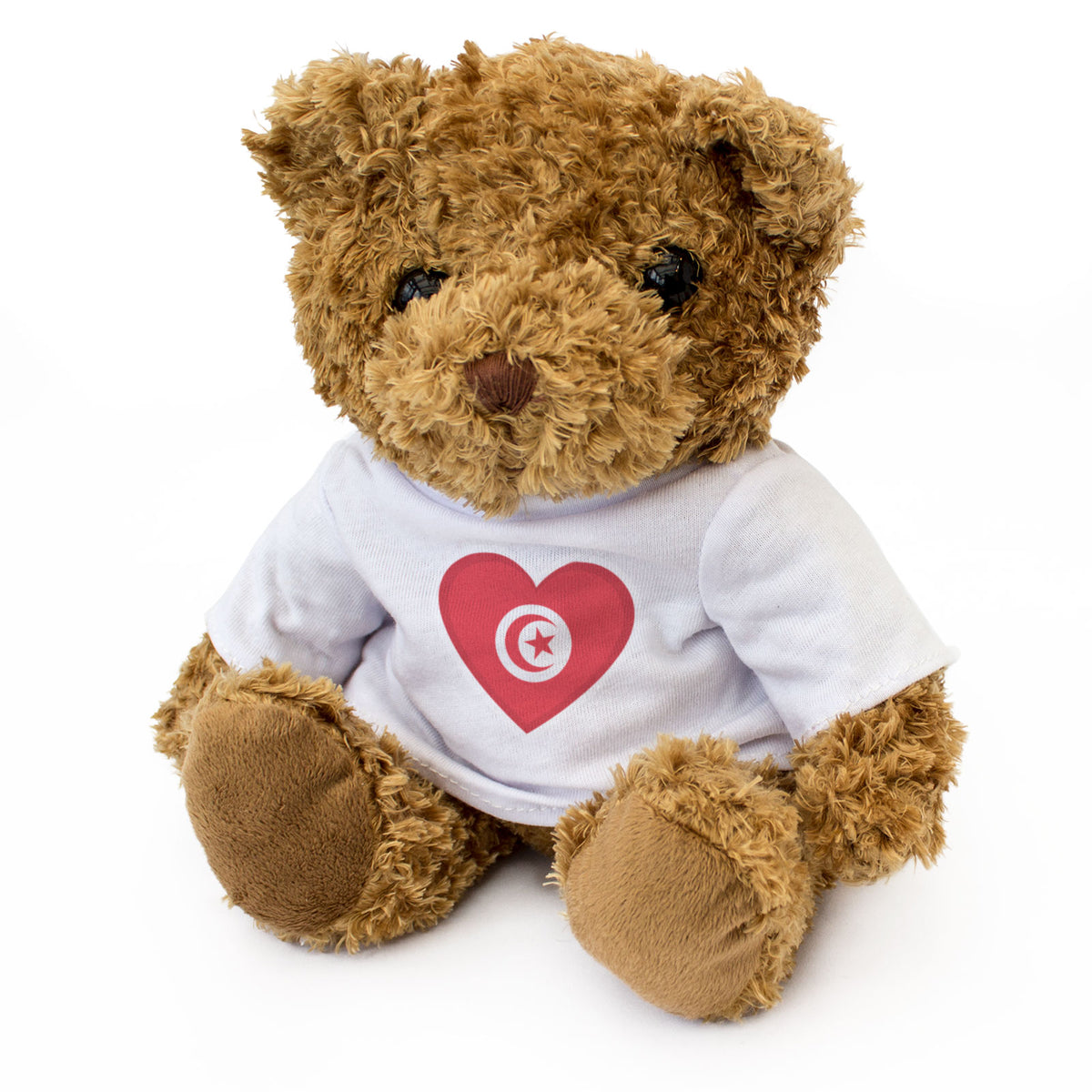 TUNISIA FLAG HEART - Teddy Bear - Cute Cuddly Soft - Tunisian Gift Present