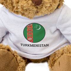 TURKMENISTAN FLAG ROUNDEL - Teddy Bear - Cute Cuddly Soft - Turkmen Gift Present