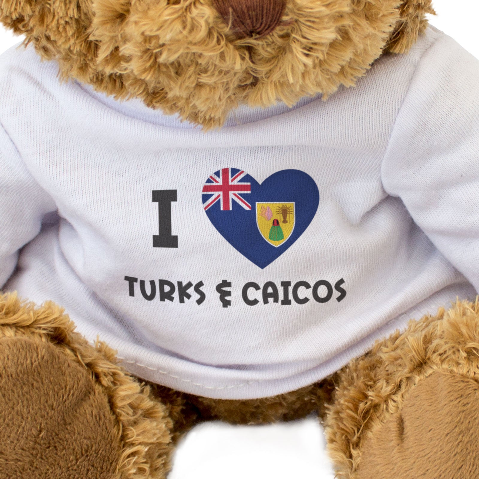 I LOVE TURKS & CAICOS FLAG - Teddy Bear - Cute - Funny Caribbean Gift Present