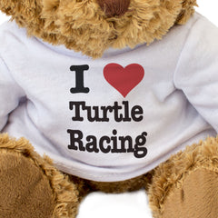 I LOVE TURTLE RACING - Teddy Bear - Cute Cuddly Soft Adorable - Gift Present
