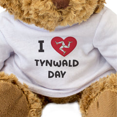 I LOVE TYNWALD DAY (ISLE OF MAN FLAG) - Teddy Bear - Cute Cuddly - Gift Present
