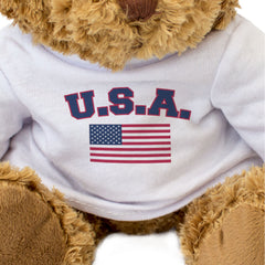 USA + FLAG - Teddy Bear - Cute Funny Soft - American Souvenir Gift Present