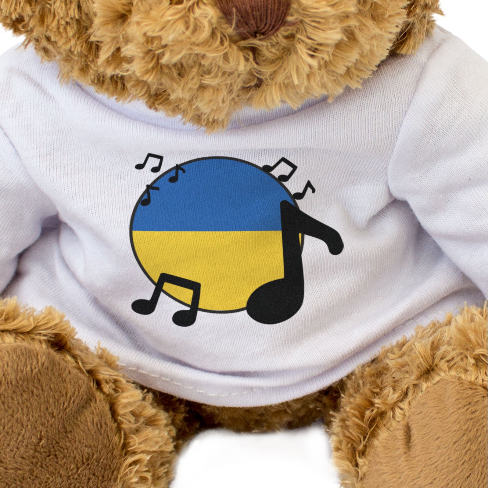 UKRAINE FLAG (MUSICAL NOTES) - Teddy Bear - Ukrainian Music Fan Gift Present