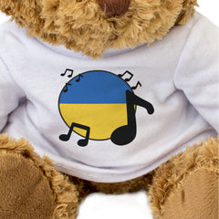 UKRAINE FLAG (MUSICAL NOTES) - Teddy Bear - Ukrainian Music Fan Gift Present