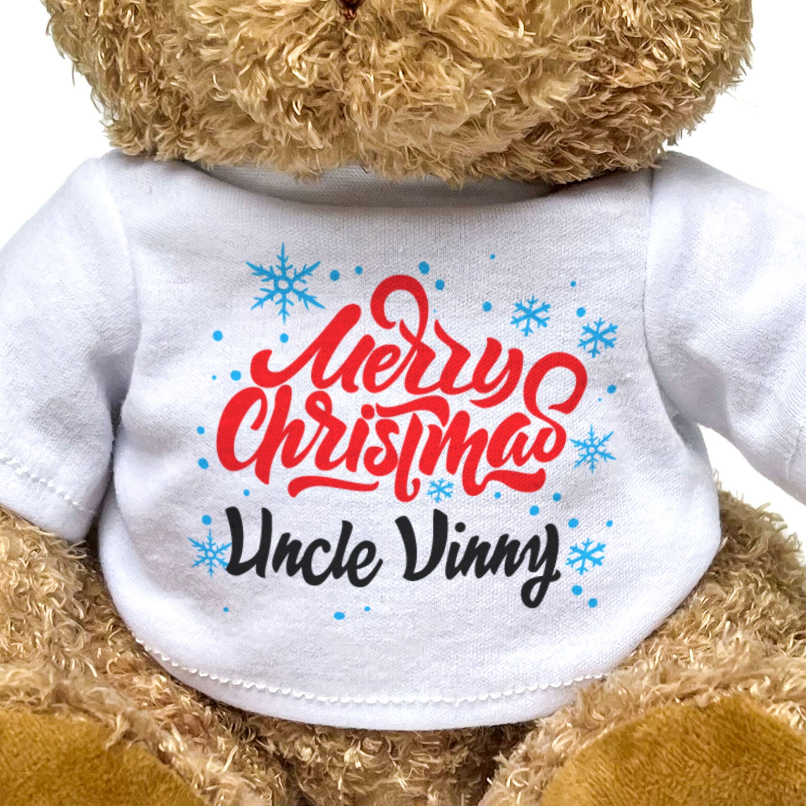 MERRY CHRISTMAS UNCLE VINNY - Teddy Bear - Cute Cuddly Soft - Xmas Gift Present