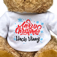 MERRY CHRISTMAS UNCLE VINNY - Teddy Bear - Cute Cuddly Soft - Xmas Gift Present