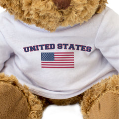 UNITED STATES + FLAG - Teddy Bear - Cute Funny - American Souvenir Gift Present