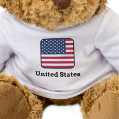 UNITED STATES FLAG SQUARE - Teddy Bear - Cute - American Souvenir Gift Present