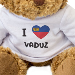 I LOVE VADUZ (LIECHTENSTEIN FLAG) - Teddy Bear - Cute Cuddly - Gift Present