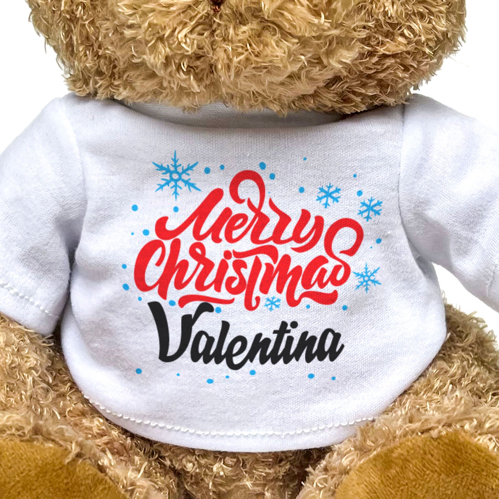 MERRY CHRISTMAS VALENTINA - Teddy Bear - Cute Cuddly Soft - Xmas Gift Present