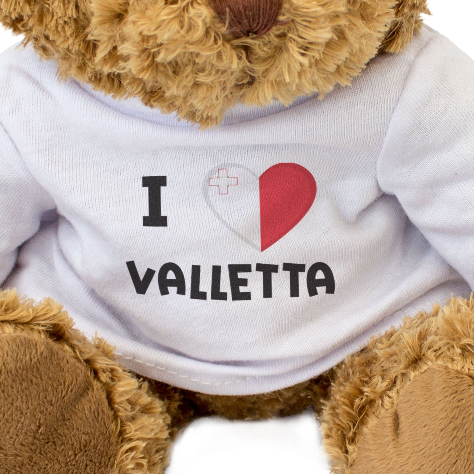 I LOVE VALLETTA (MALTA FLAG) - Teddy Bear - Cute Cuddly - Gift Present