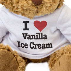 I LOVE VANILLA ICE CREAM - Teddy Bear - Cute Cuddly Soft Adorable - Gift Present