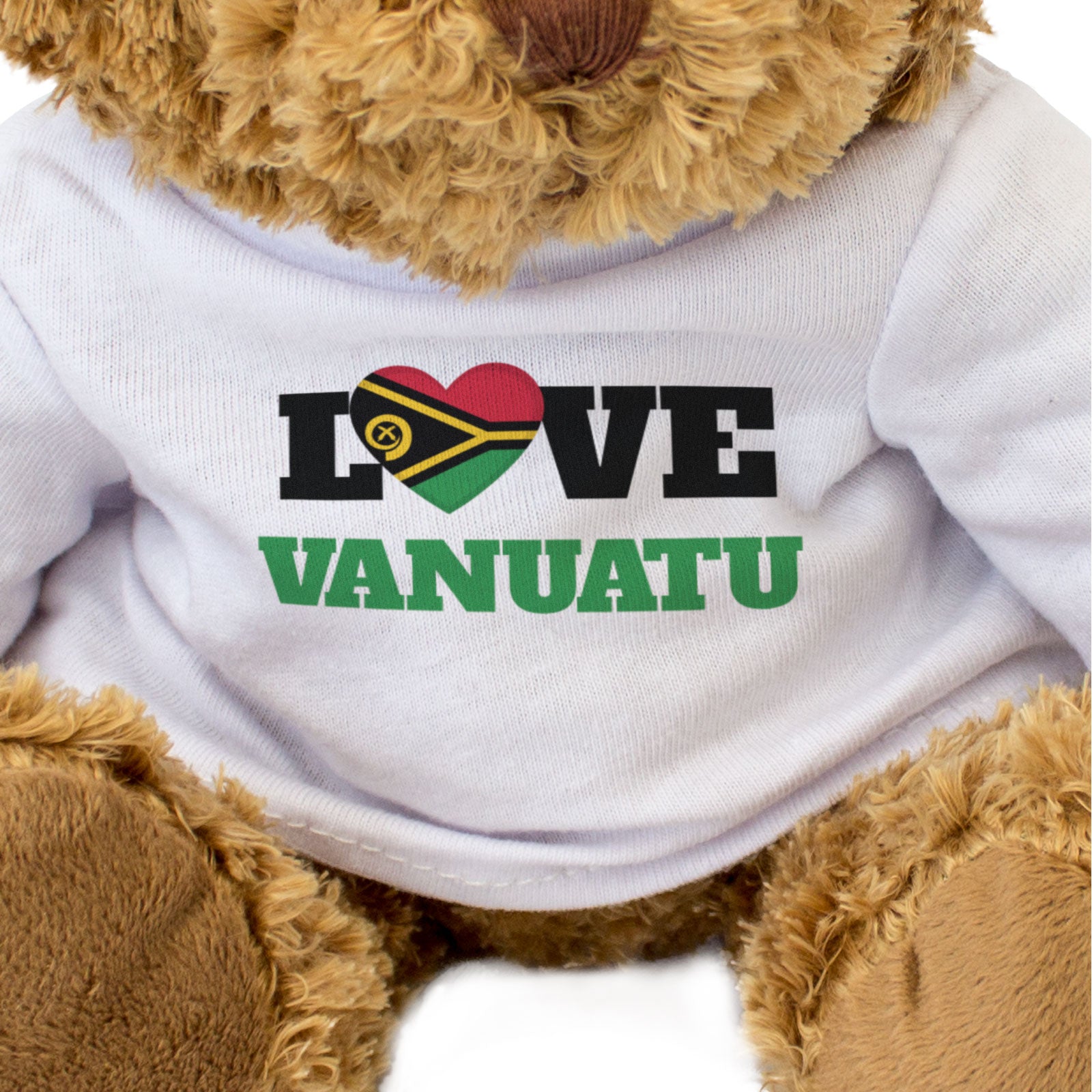 LOVE VANUATU (FLAG HEART) - Teddy Bear - Cute Funny - Souvenir Gift Present